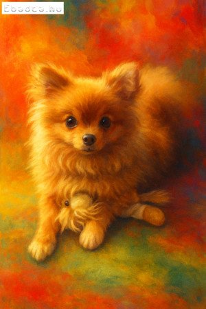 7 hónapos kislány Spitz máshol cukiskodna