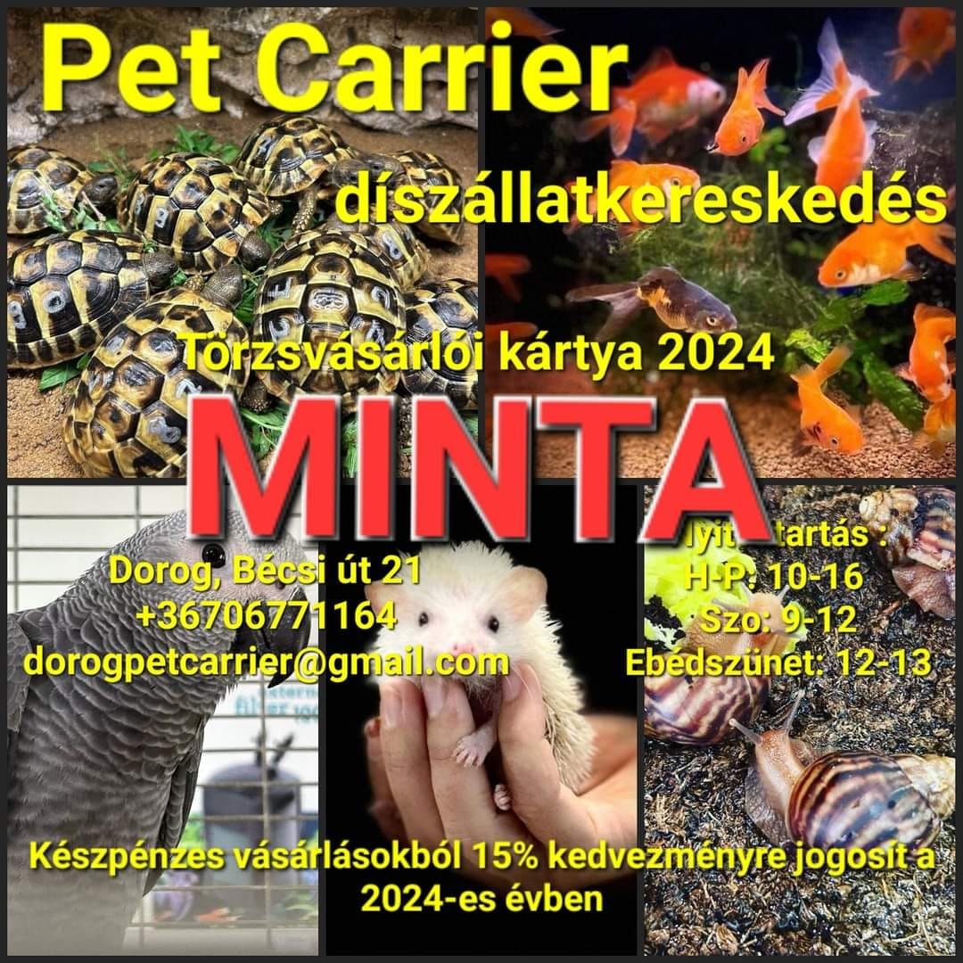 Pet Carrier - Díszállatkereskedés és állateledel szaküzlet