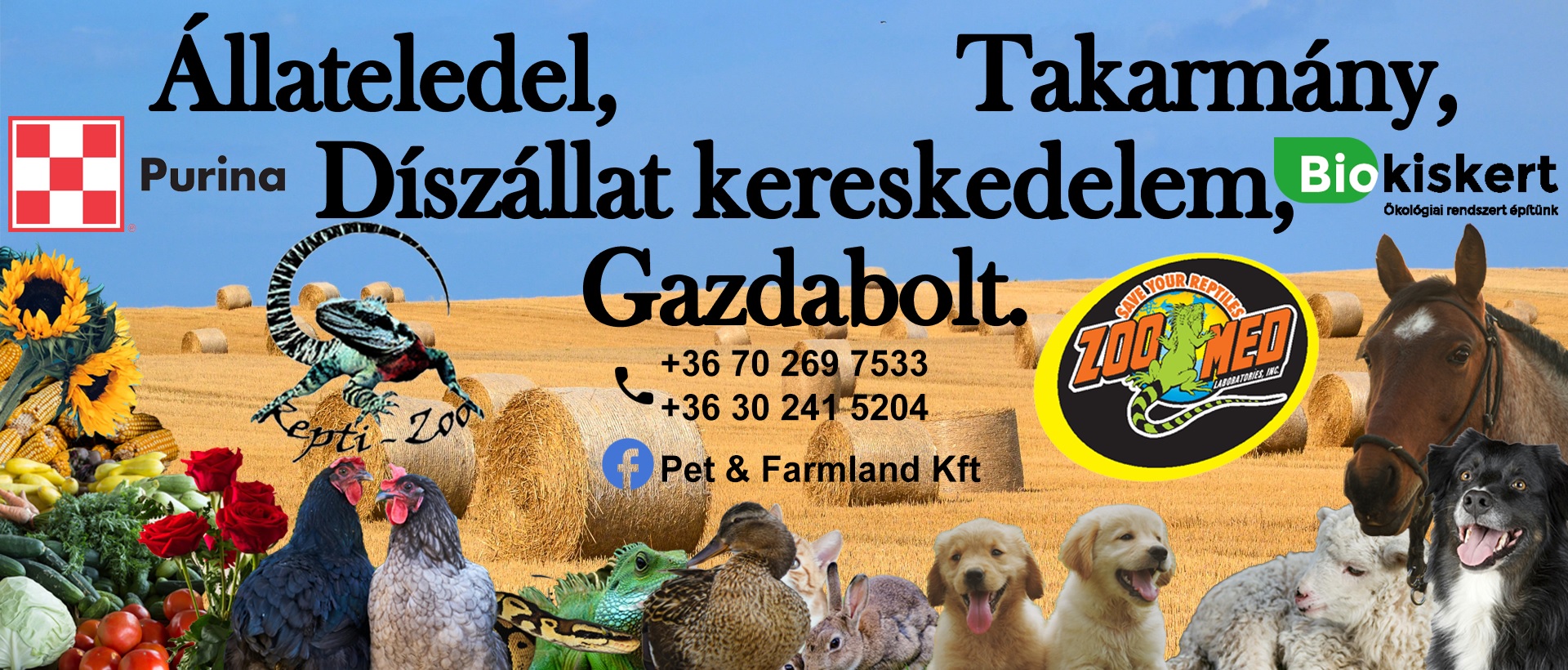 Pet & Farmland Kft. Állateledel, takarmány, díszállat-kereskedelem, gazdabolt, GLS csomagpont