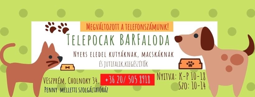 Telepocak BARFaloda és kisállat felszerelés